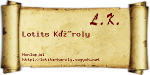 Lotits Károly névjegykártya